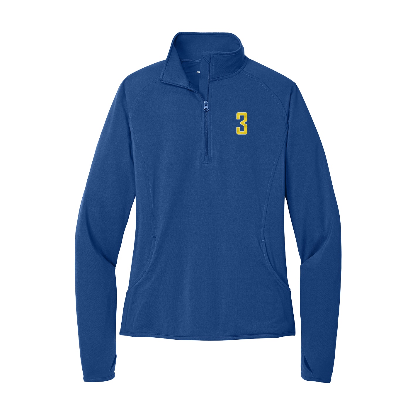 Women's Q-Zip Pullover — Front Shirsy in Royal