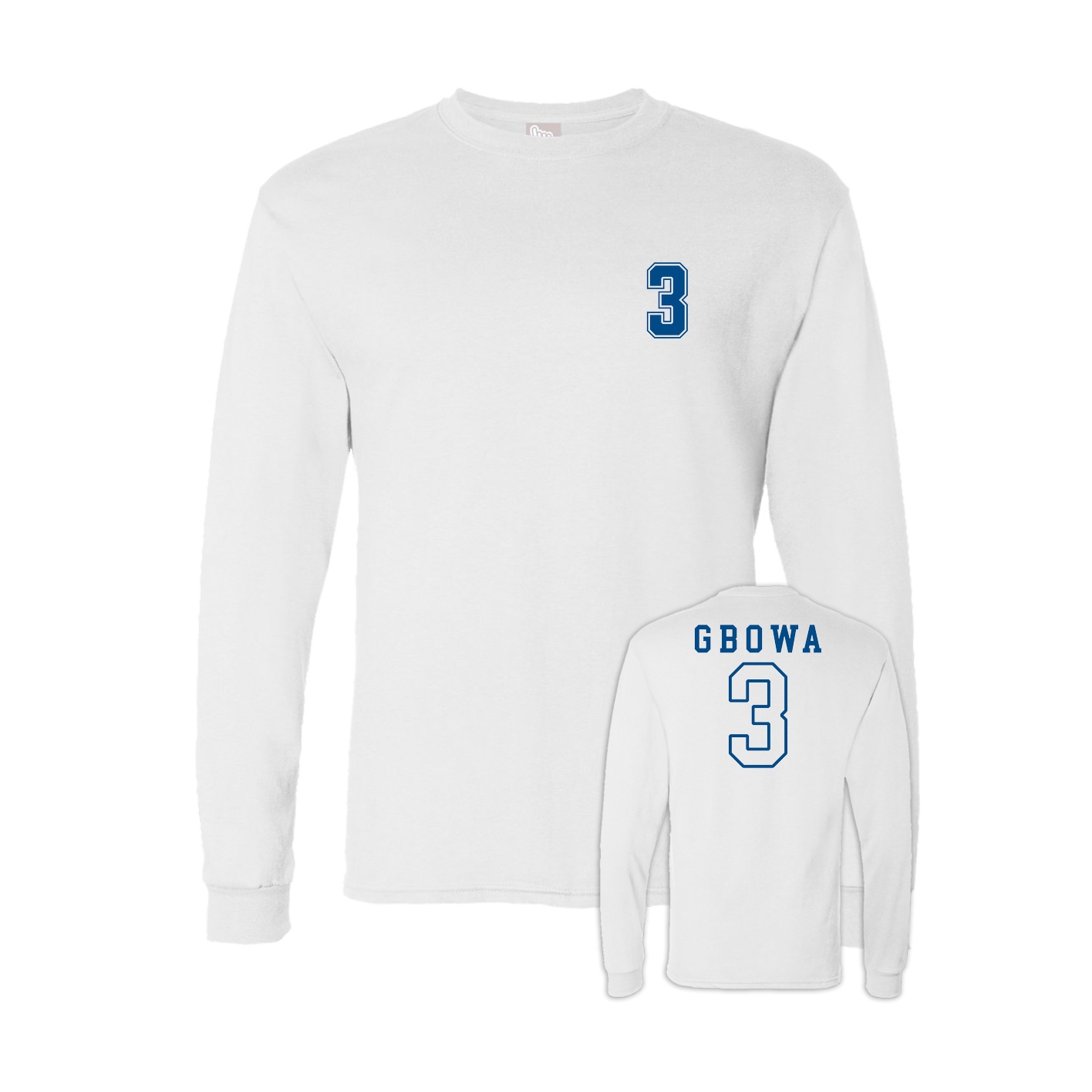 Long Sleeve Tee — Chest Back in White