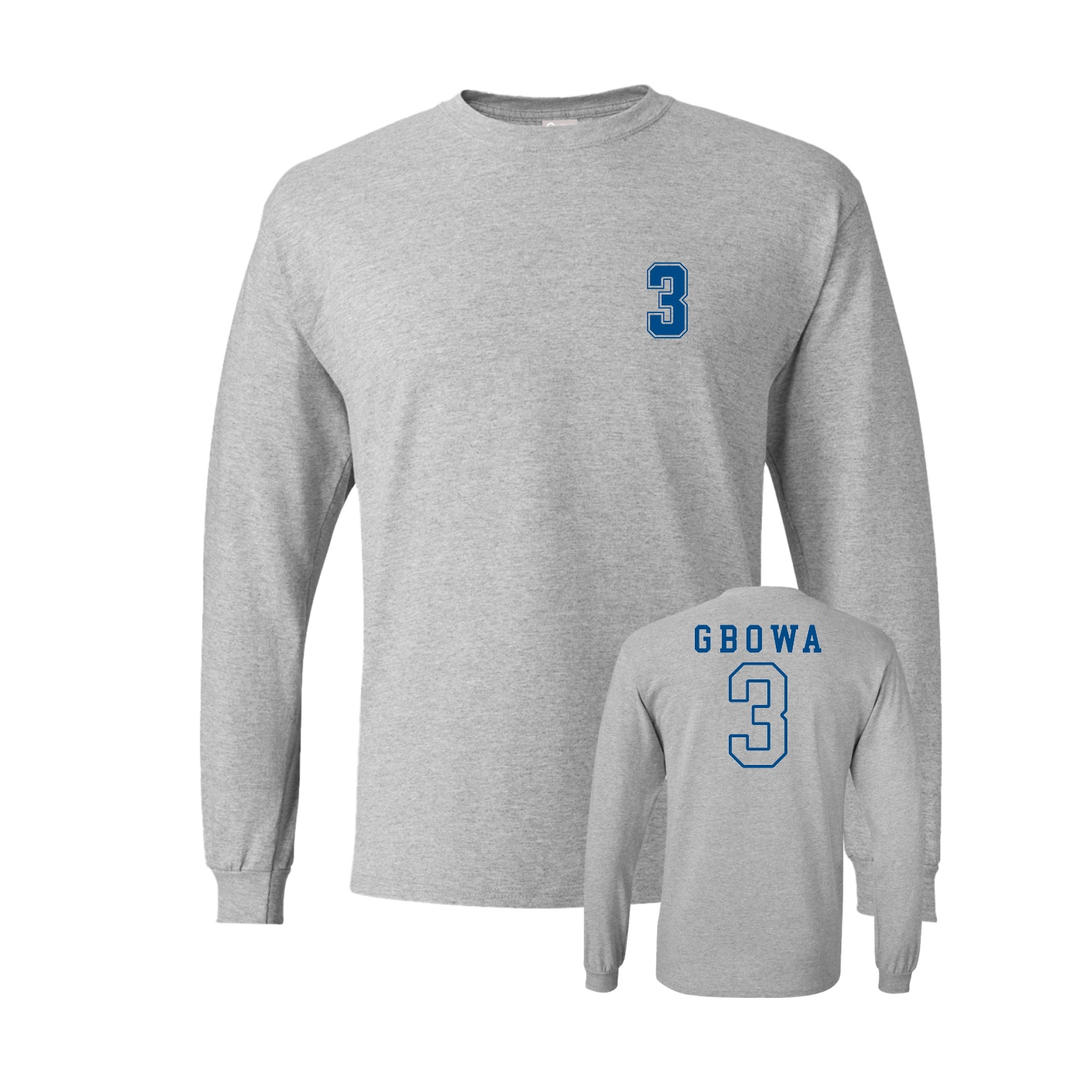 Long Sleeve Tee — Chest Back in Grey