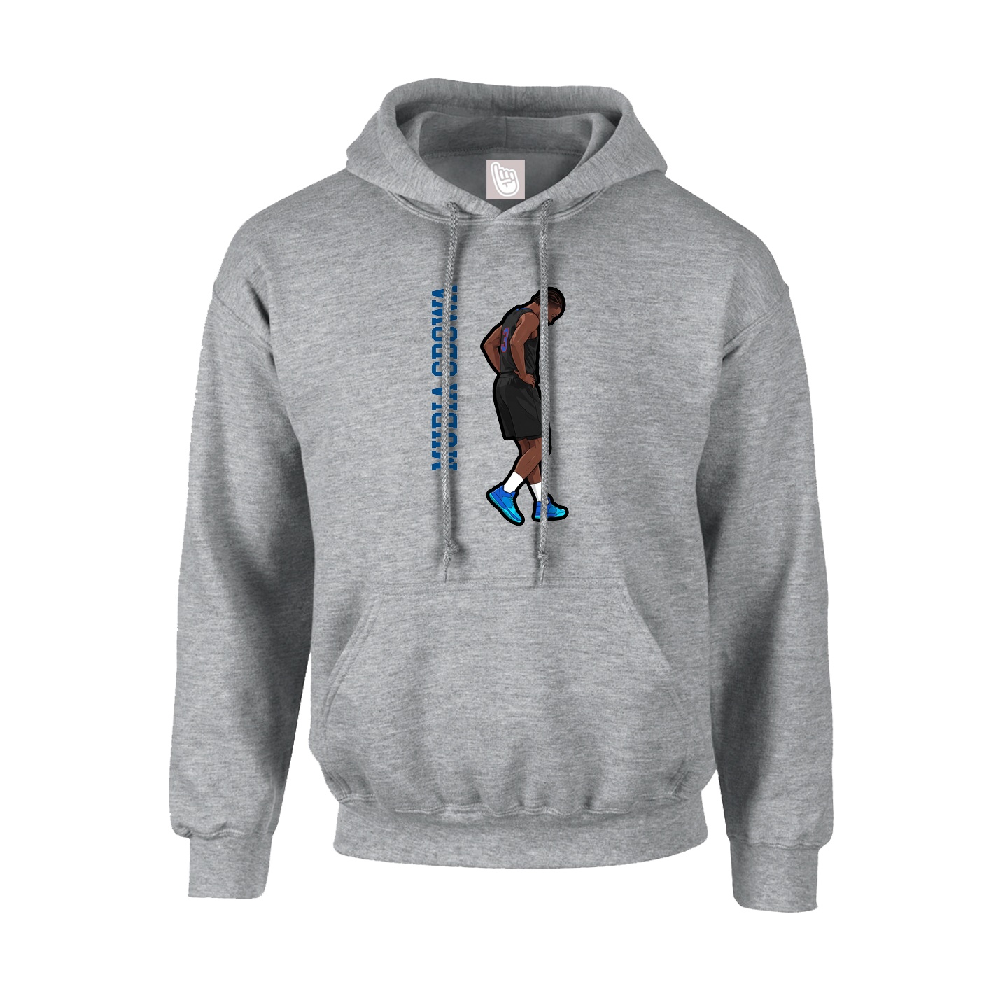 Hoodie — Name Vertical in Grey