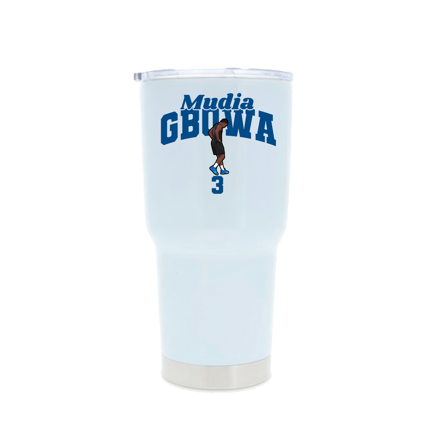 30oz Stainless Steel Tumbler — Signature Arch in White