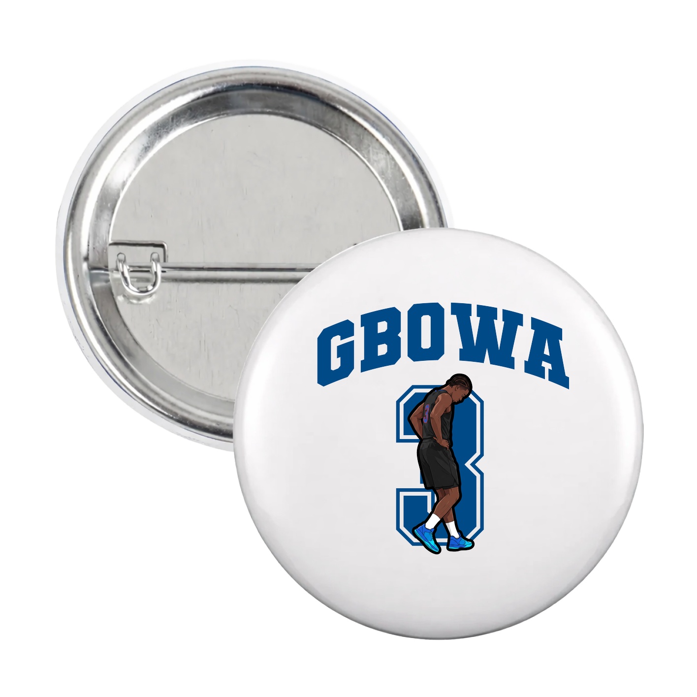 Game Day Button — Number in White
