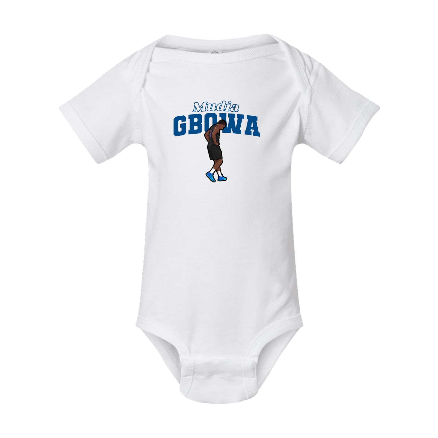 Baby Onesie — Name Arch in White