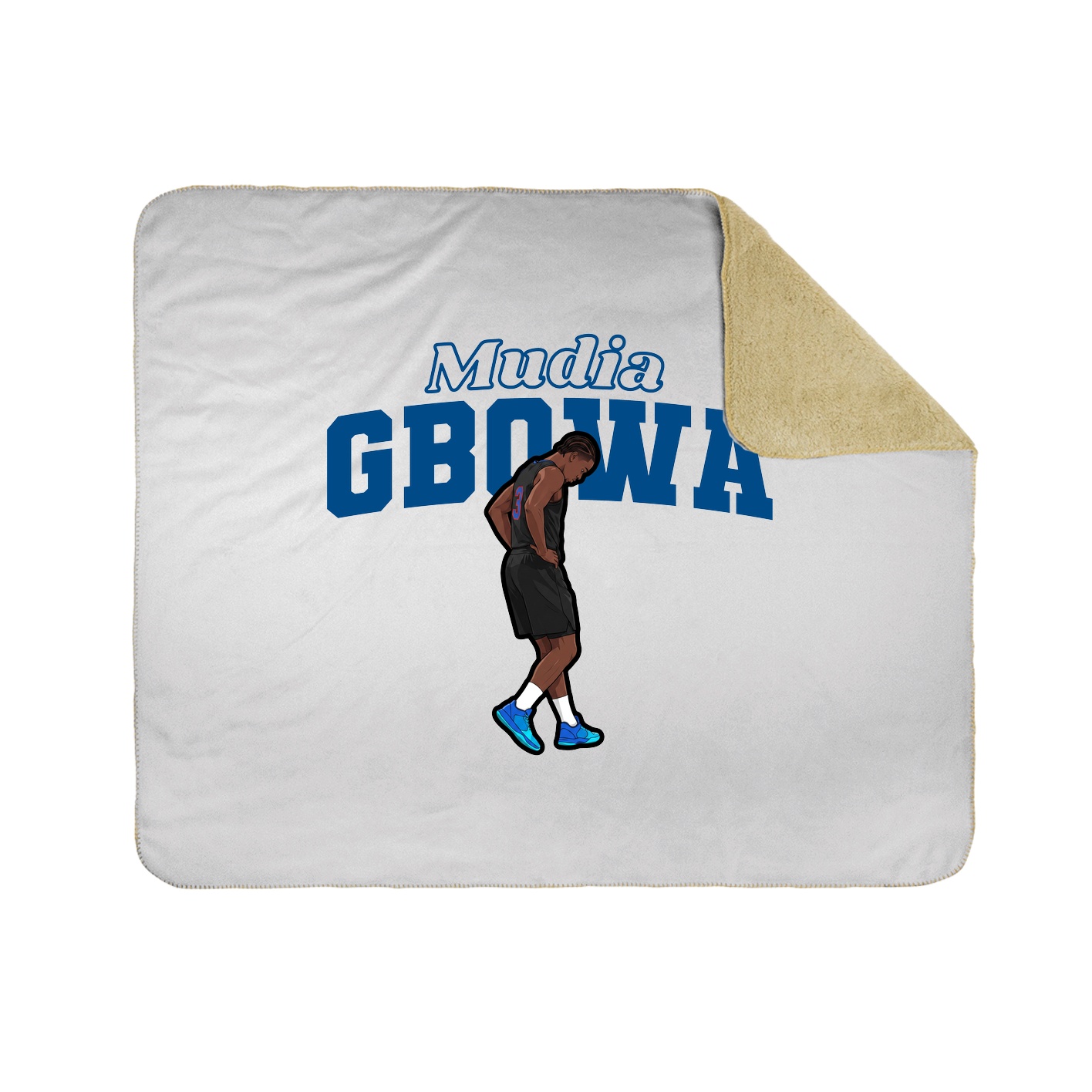 Throw Blanket — Name Arch in White