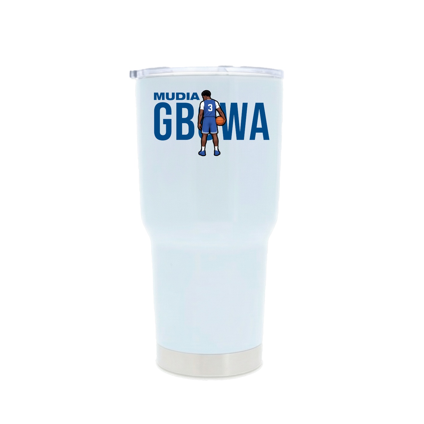 30oz Stainless Steel Tumbler — Player Name in White