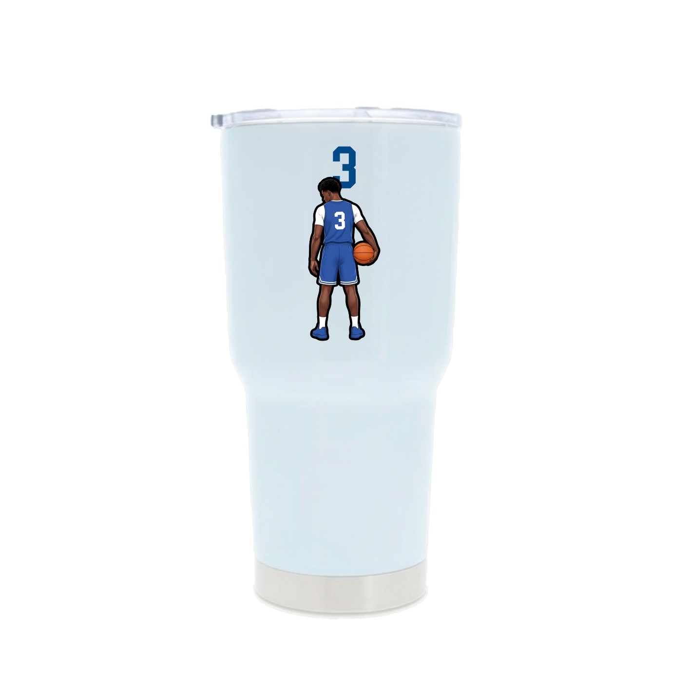 30oz Stainless Steel Tumbler — Number Top in White