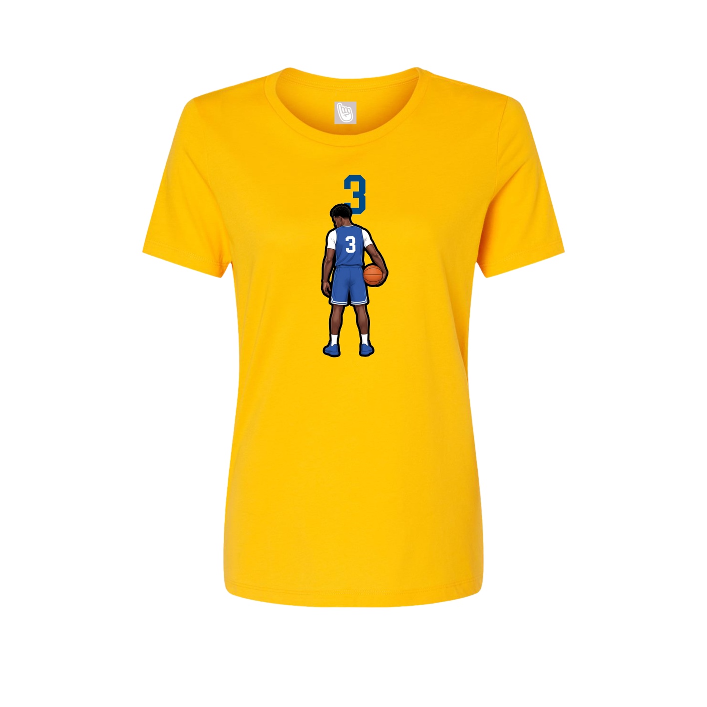 Womens Tee — Number Top in Gold