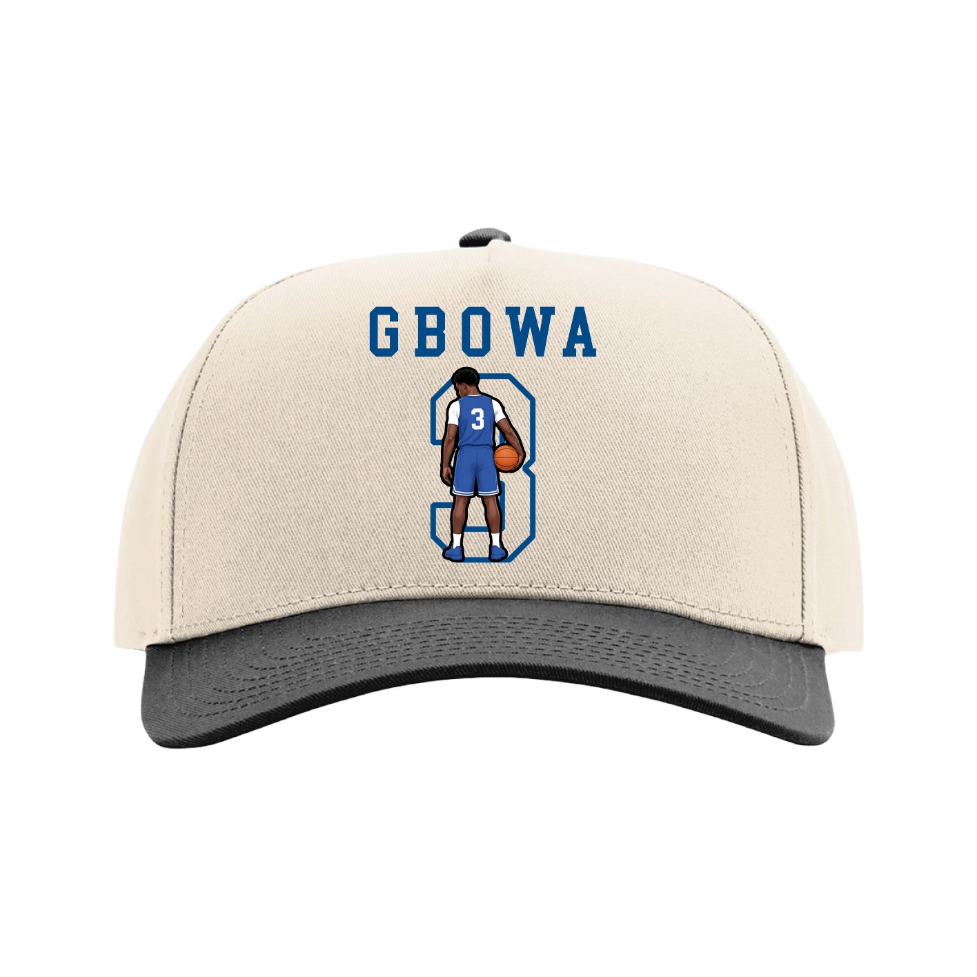 Full Fabric Five-Panel Champ Cap — Shirsey in Cream/Black