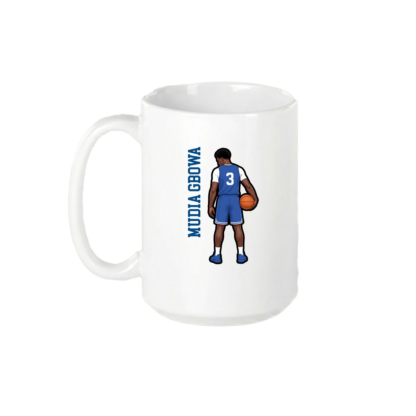 15oz Coffee Mug — Name Vertical in White