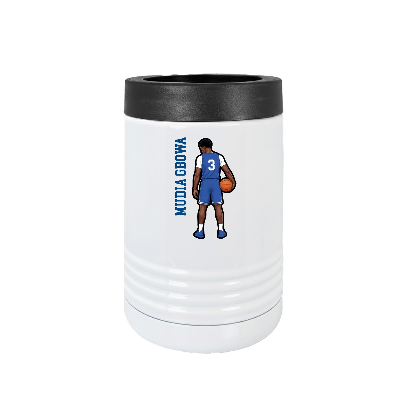 Beverage Holder — Name Vertical in White