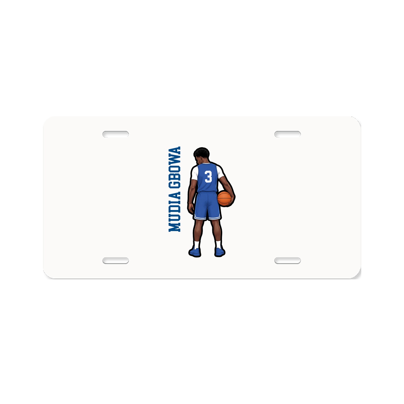 License Plate — Name Vertical in Classic