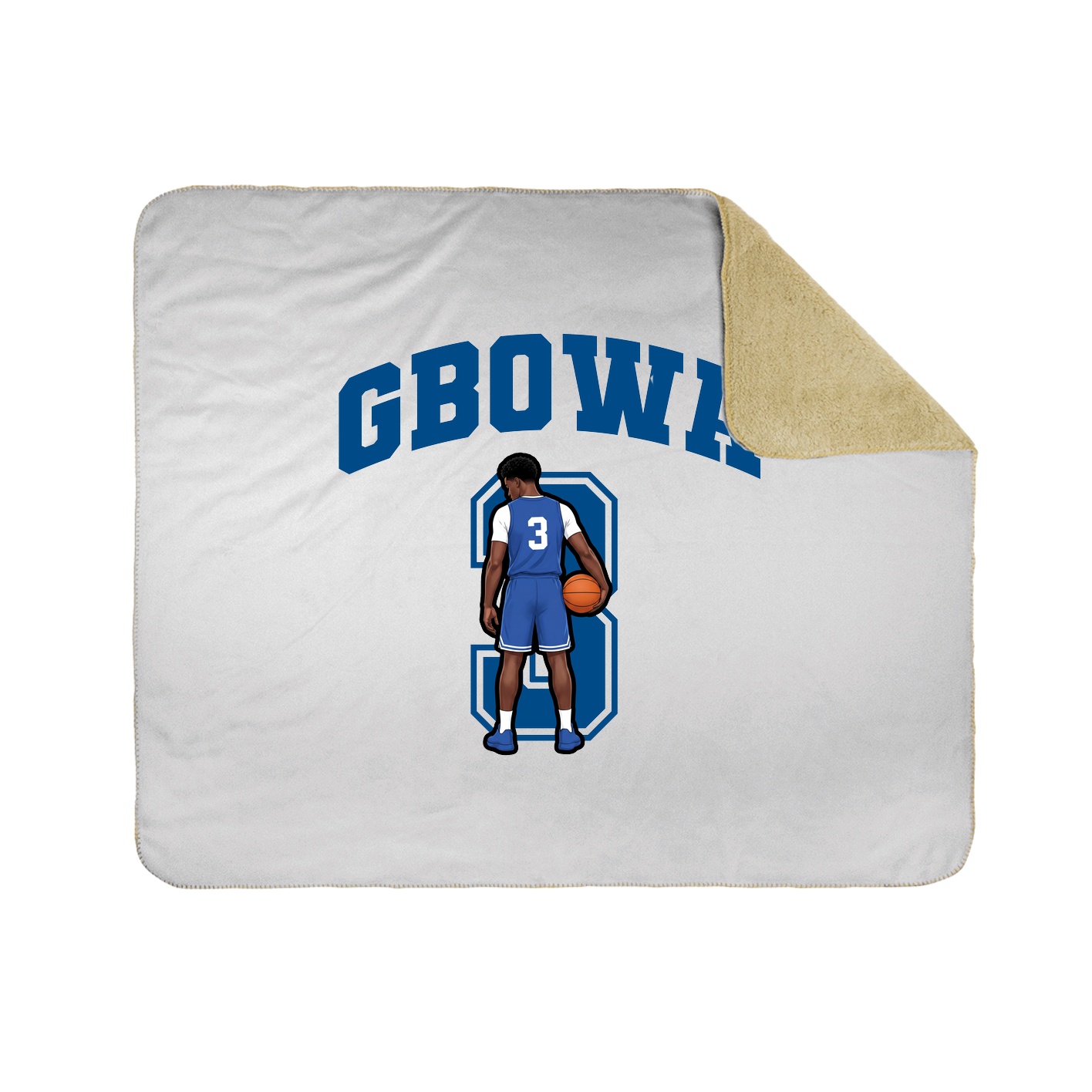 Throw Blanket — Number in White