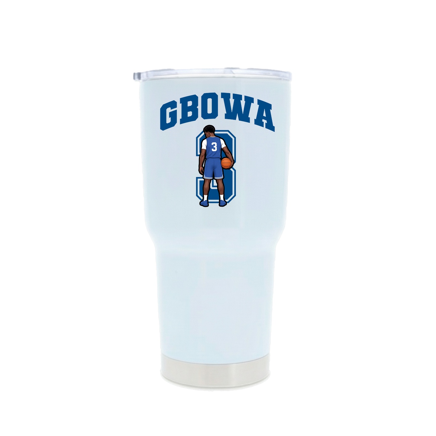30oz Stainless Steel Tumbler — Number in White