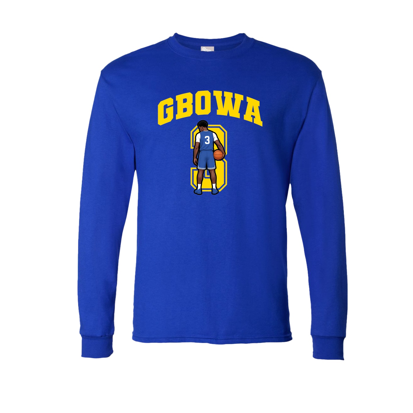Long Sleeve Tee — Number in Royal