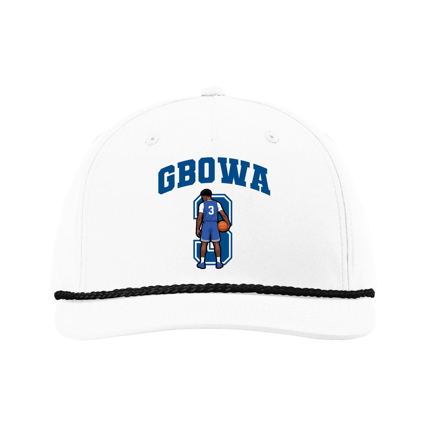Five-Panel Classic Rope Cap — Number in White