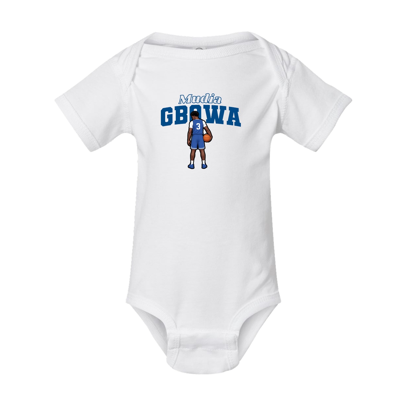 Baby Onesie — Name Arch in White