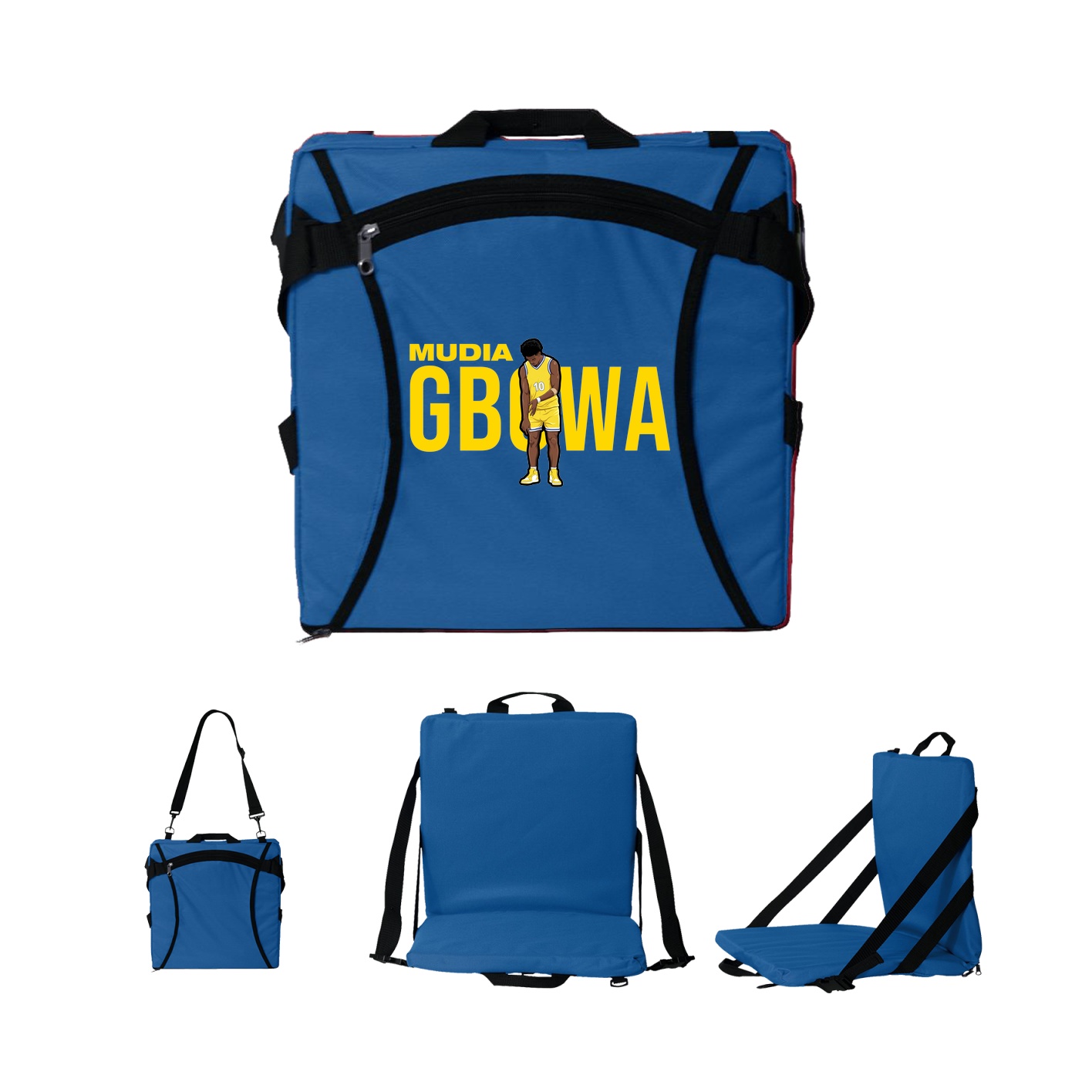 Folding Stadium Seat — Player Name in Royal