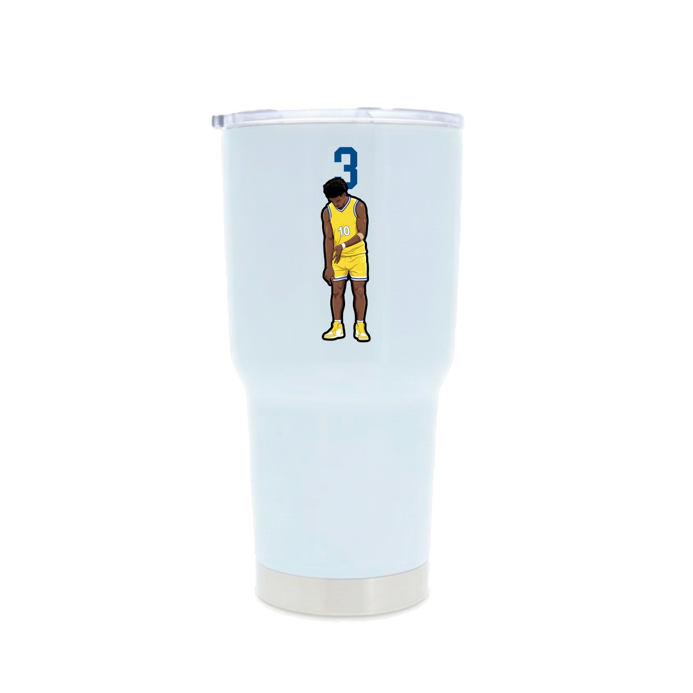 30oz Stainless Steel Tumbler — Number Top in White