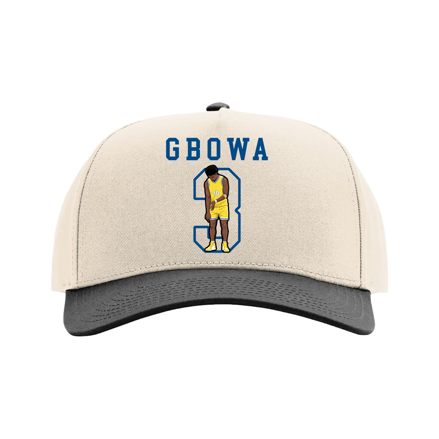 Full Fabric Five-Panel Champ Cap — Shirsey in Cream/Black