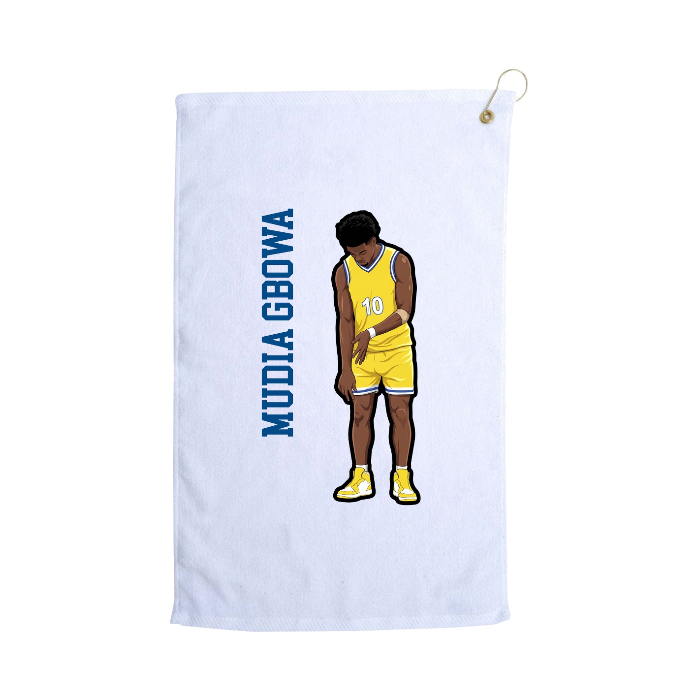 Golf Towel — Name Vertical in White