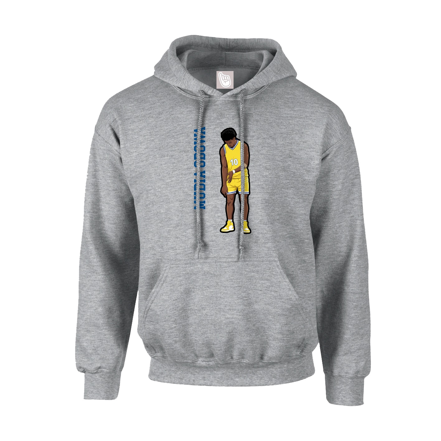 Hoodie — Name Vertical in Grey