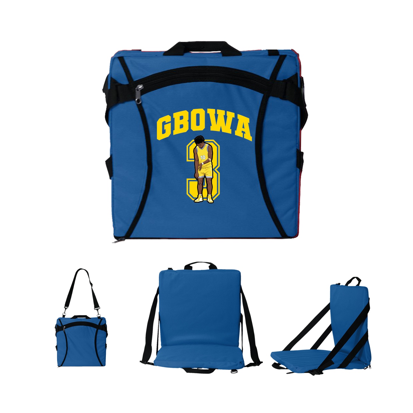 Folding Stadium Seat — Number in Royal