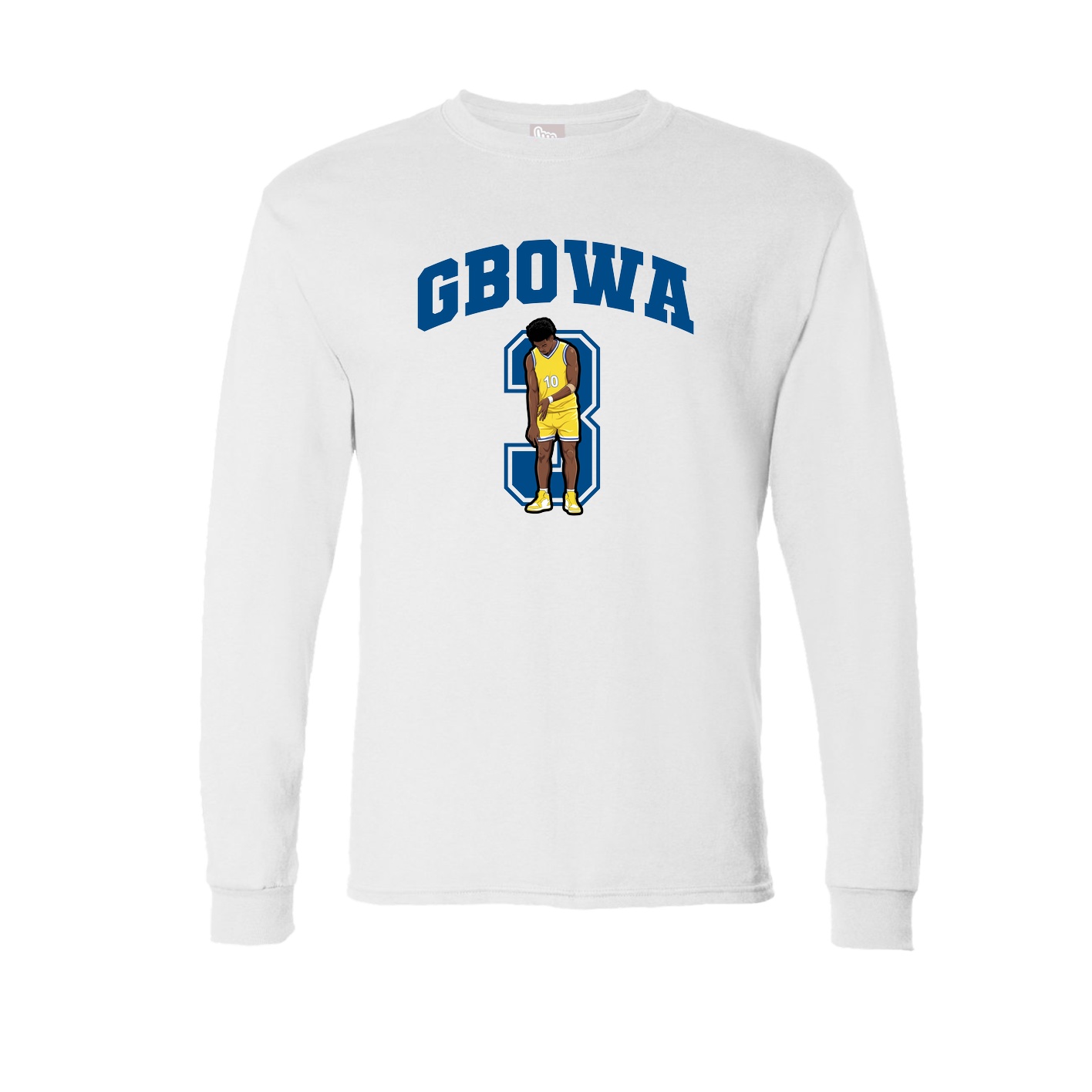 Long Sleeve Tee — Number in White