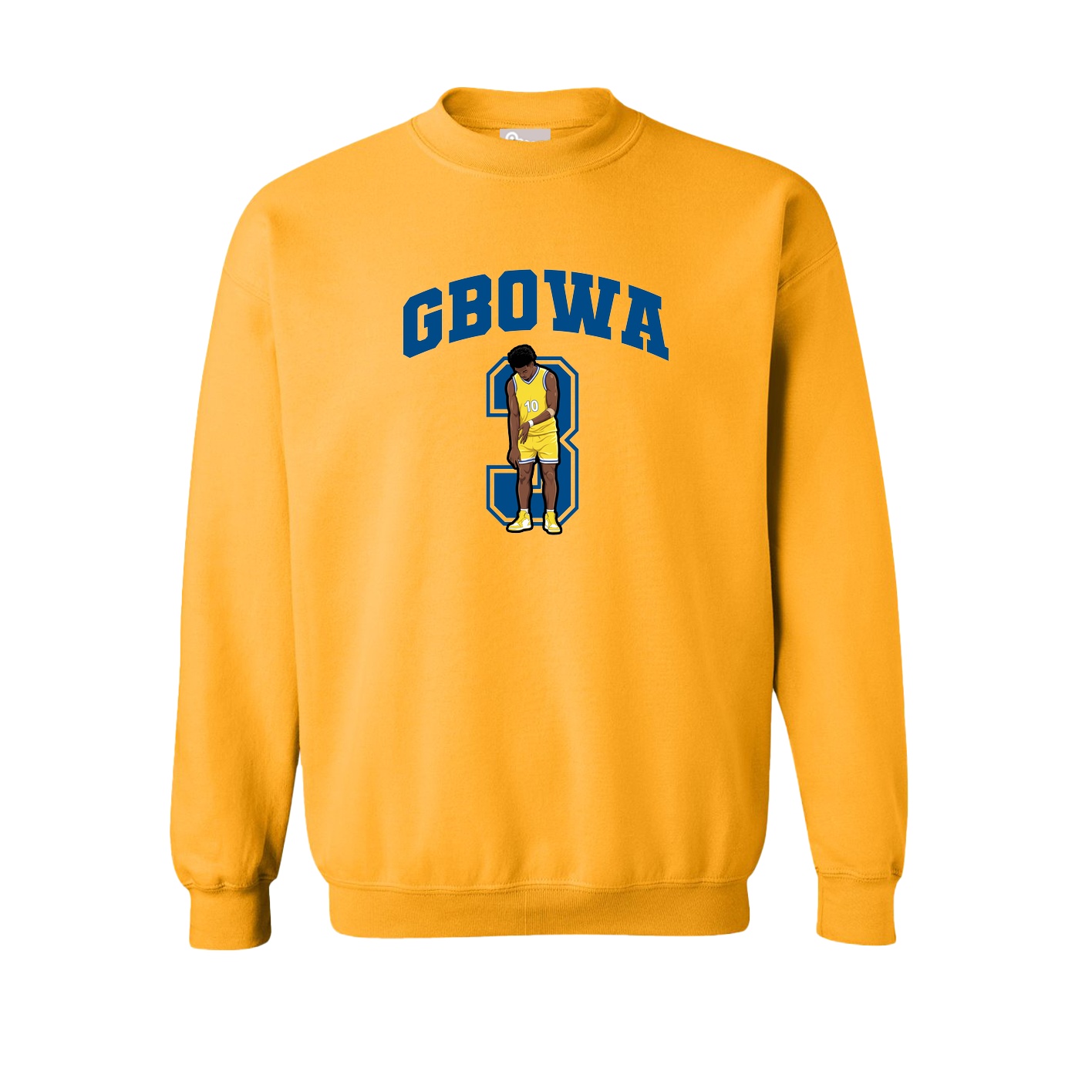 Fleece Crew — Number in Gold