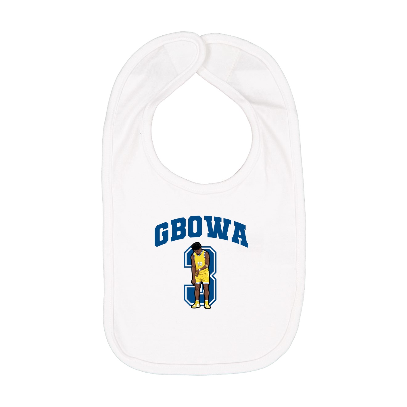 Infant Bib — Number in White