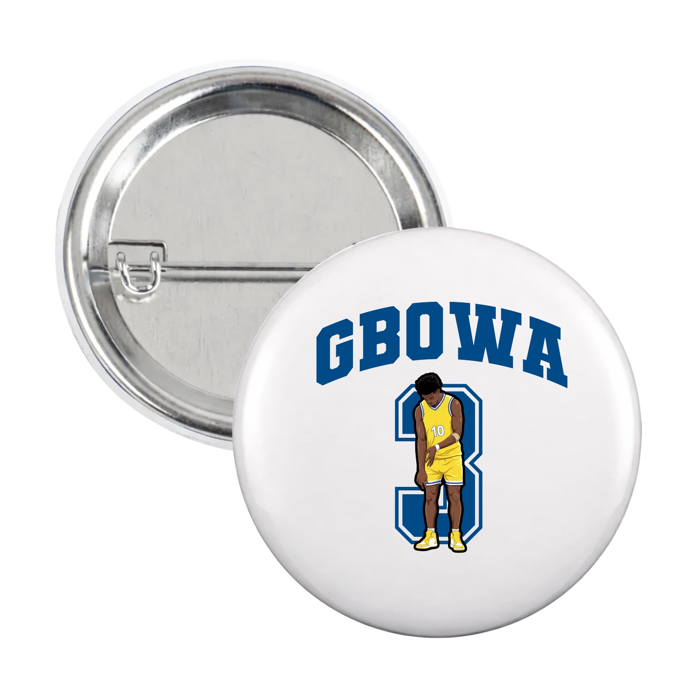 Game Day Button — Number in White