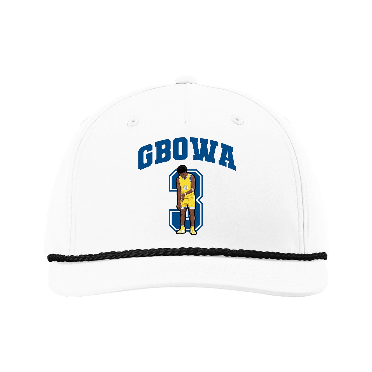 Five-Panel Classic Rope Cap — Number in White