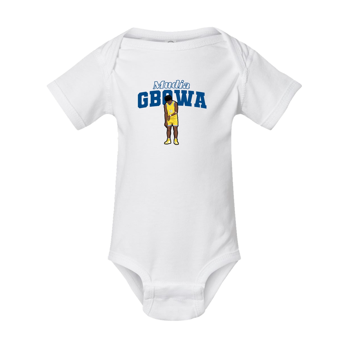 Baby Onesie — Name Arch in White