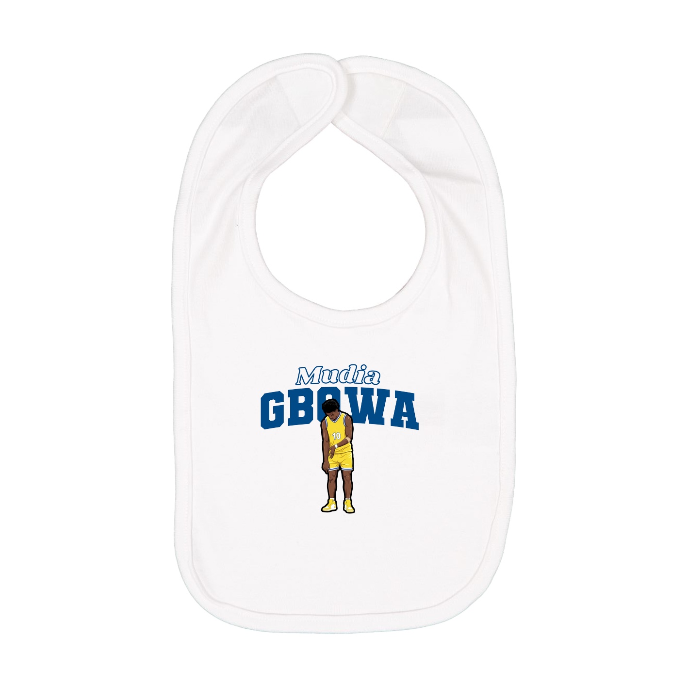 Infant Bib — Name Arch in White
