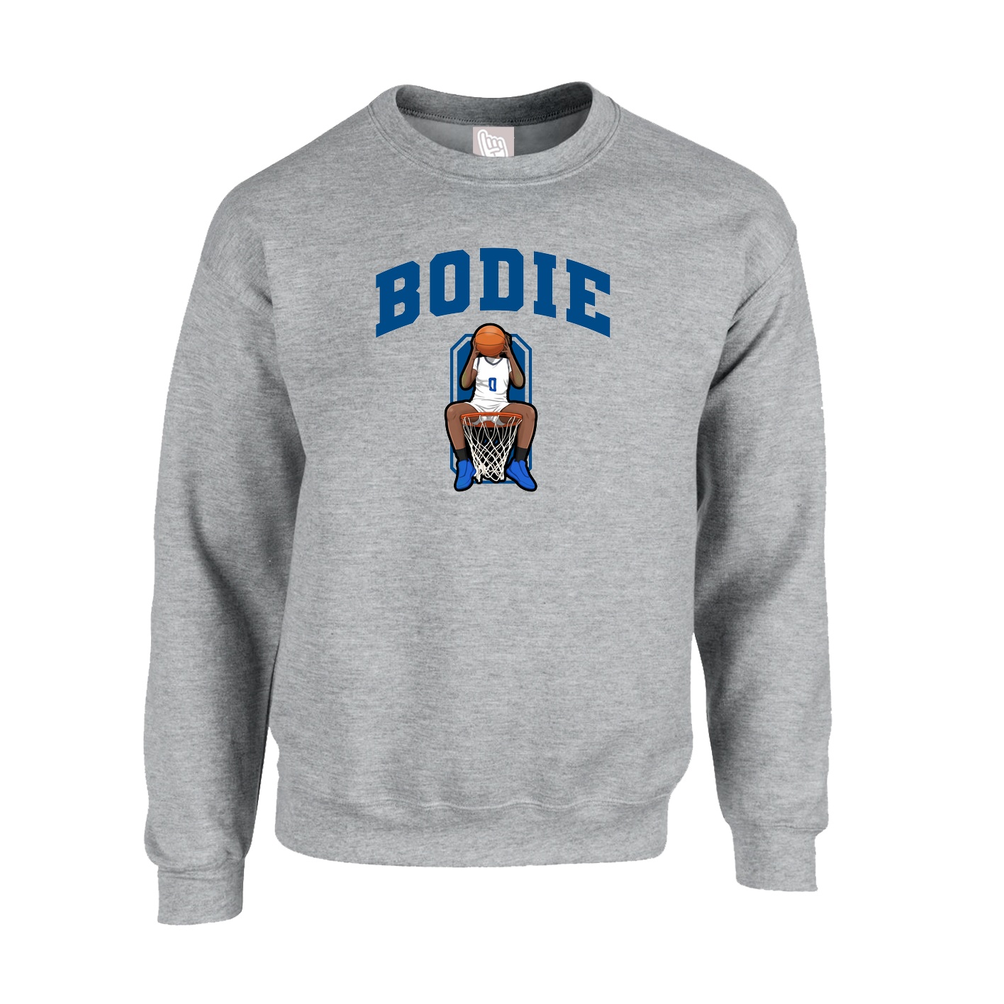 Fleece Crew — Number in Grey