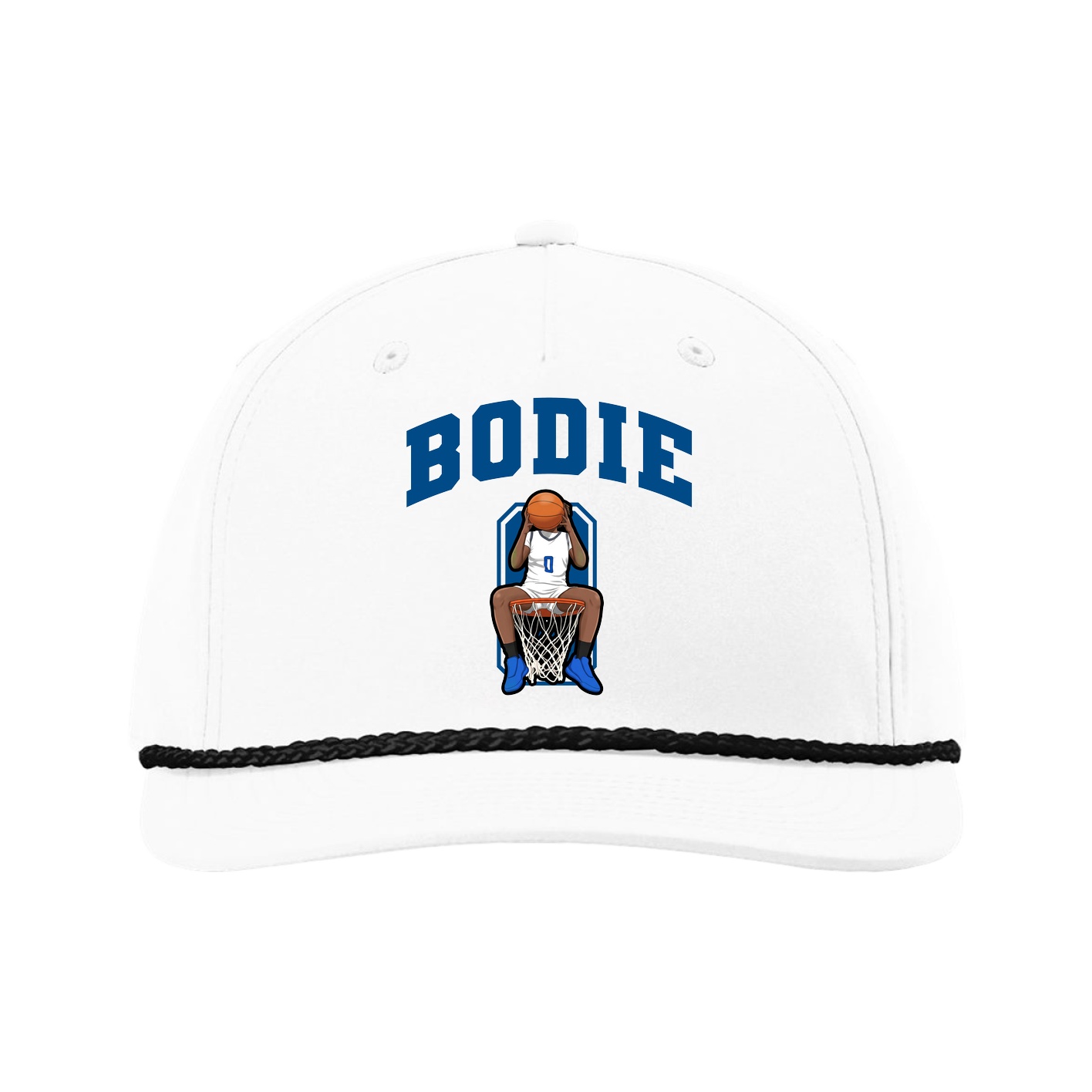 Five-Panel Classic Rope Cap — Number in White
