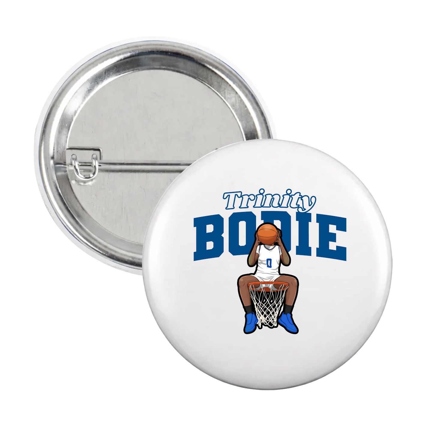 Game Day Button — Name Arch in White