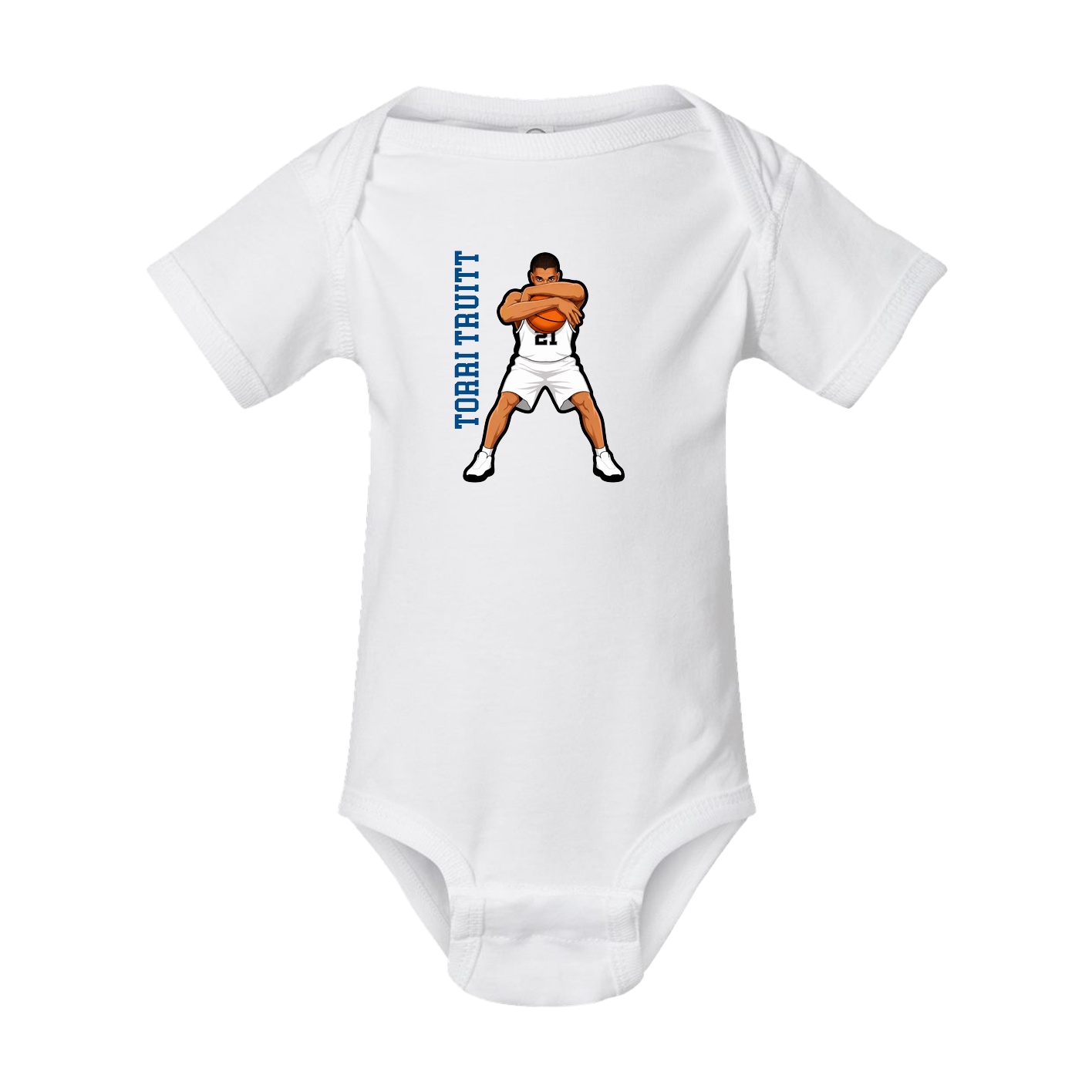 Baby Onesie — Name Vertical in White