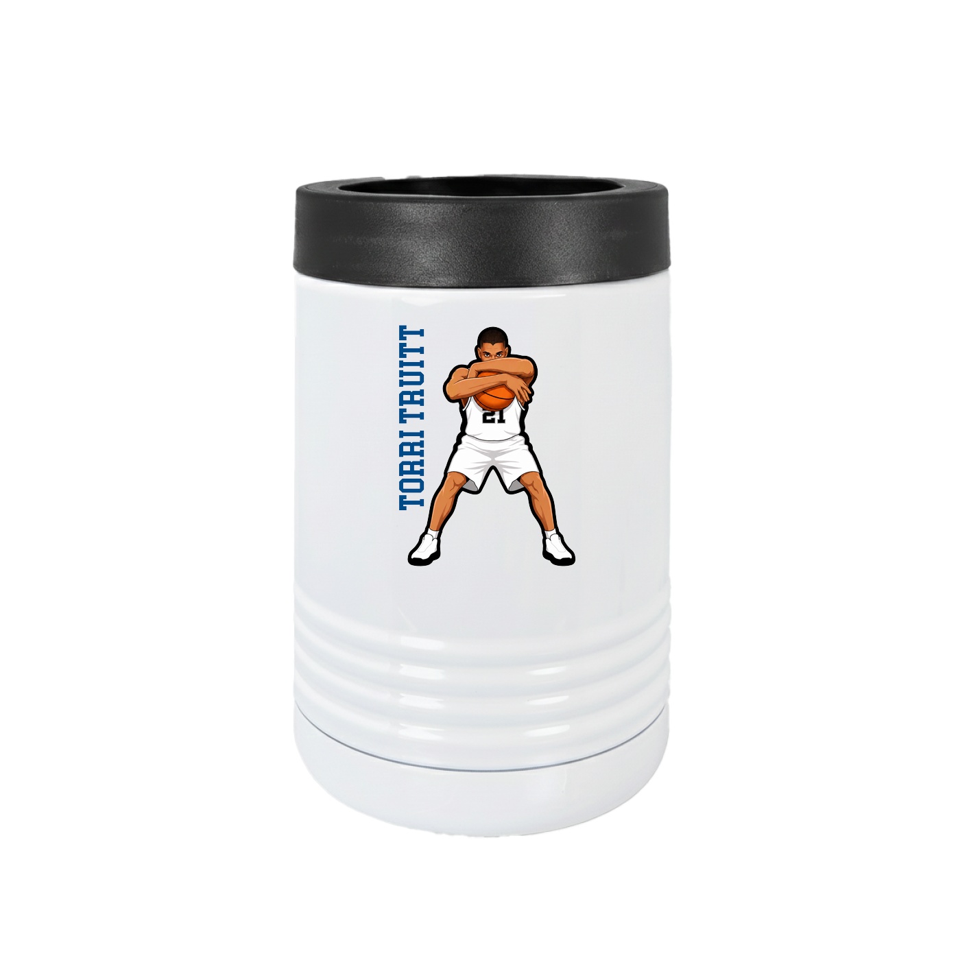 Beverage Holder — Name Vertical in White