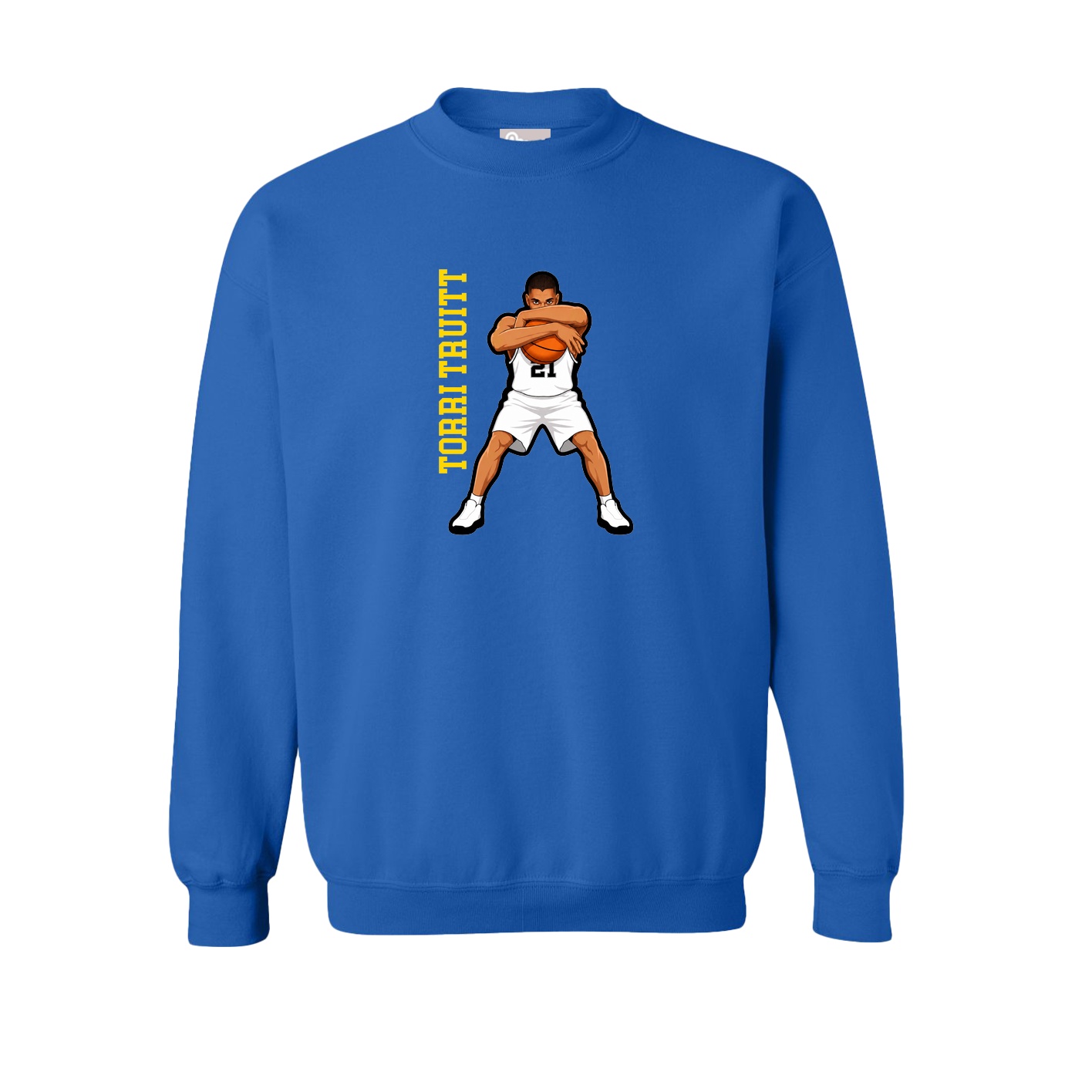 Fleece Crew — Name Vertical in Royal