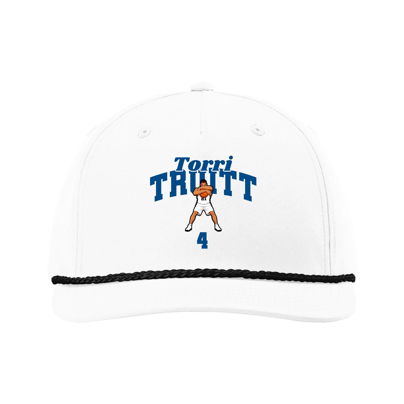 Five-Panel Classic Rope Cap — Signature Arch in White