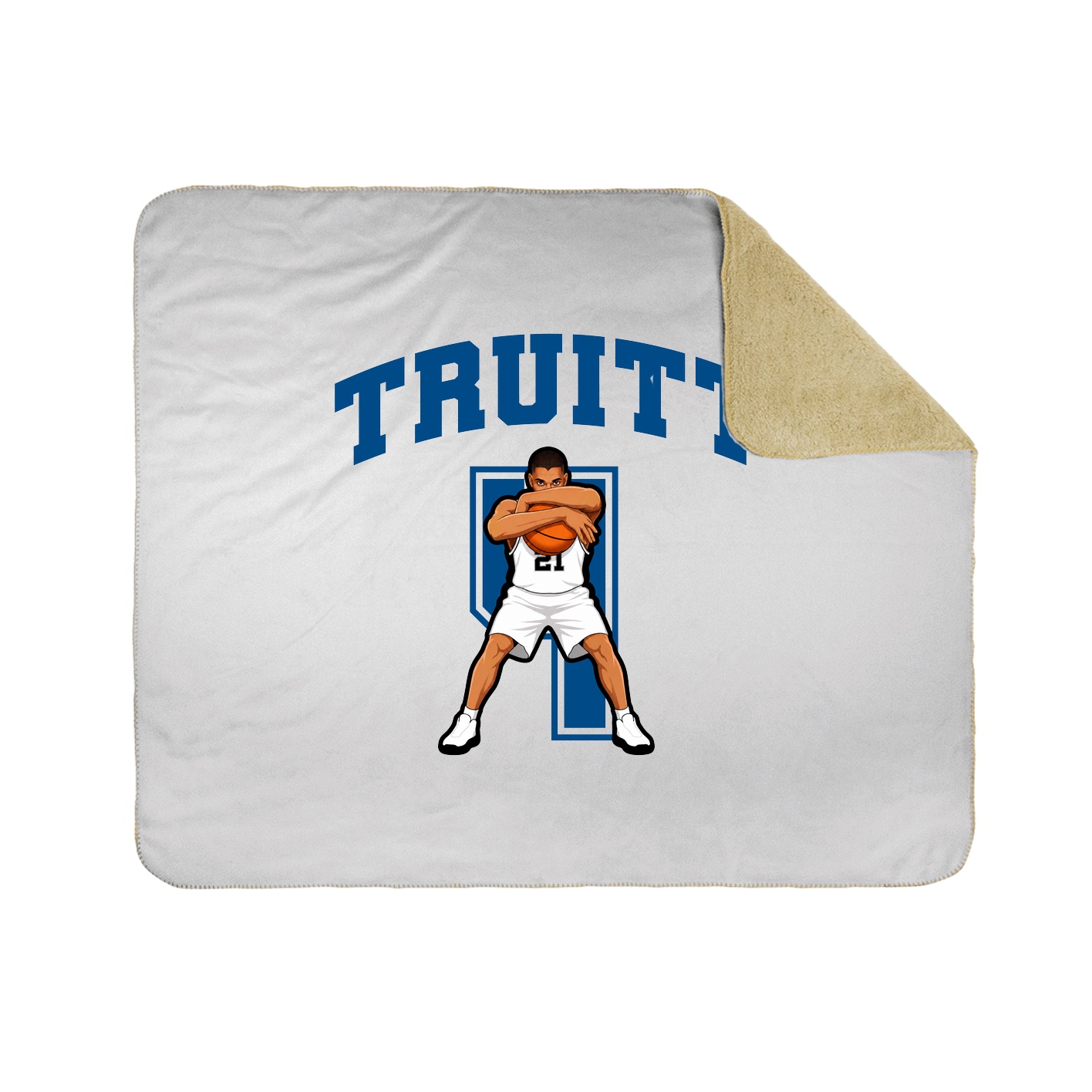 Throw Blanket — Number in White