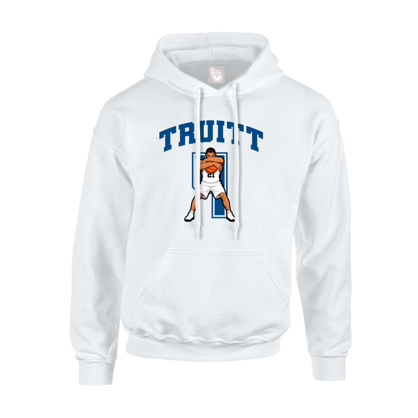 Youth Hoodie — Number in White