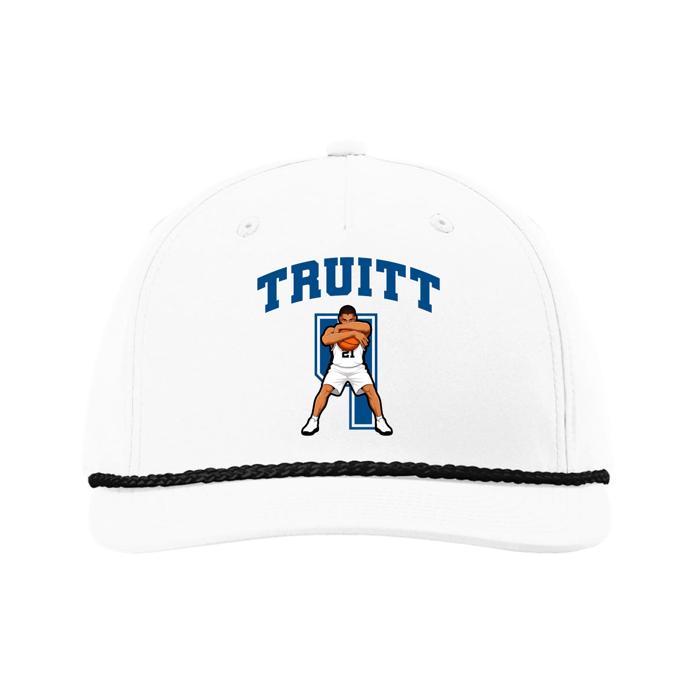 Five-Panel Classic Rope Cap — Number in White
