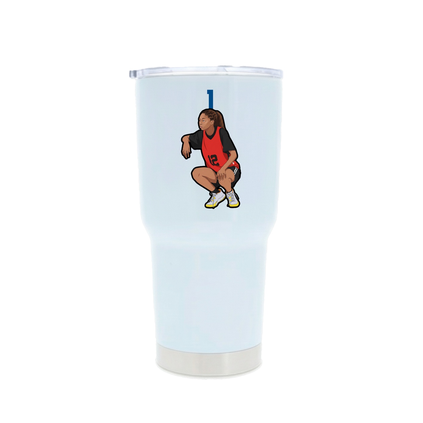 30oz Stainless Steel Tumbler — Number Top in White