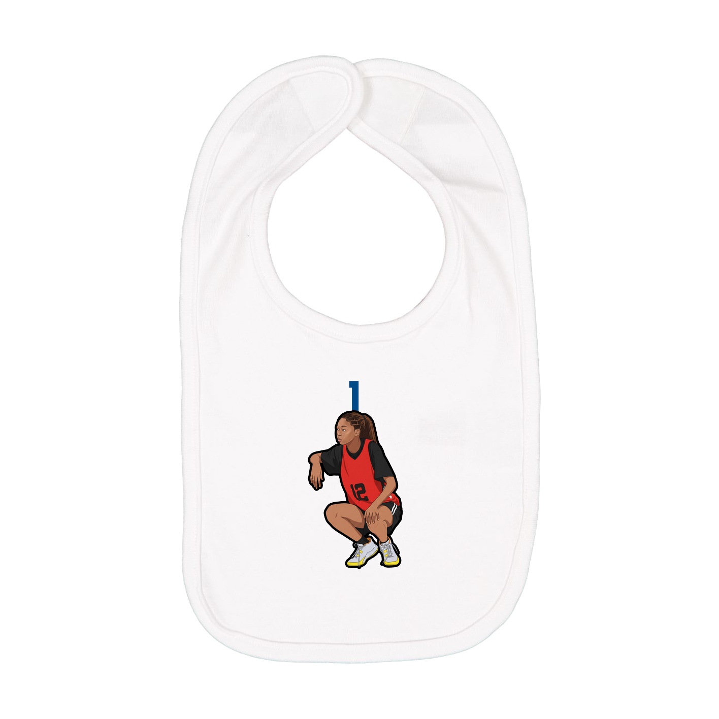 Infant Bib — Number Top in White