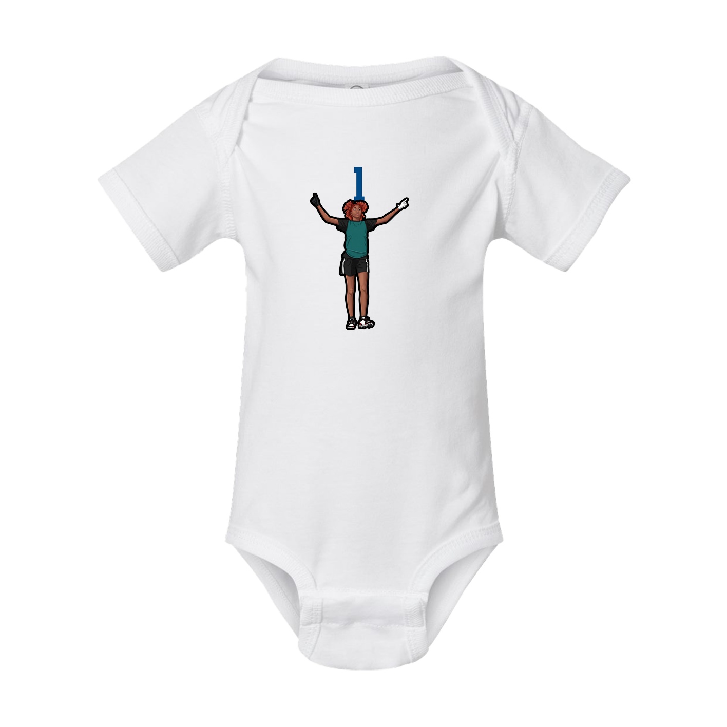 Baby Onesie — Number Top in White