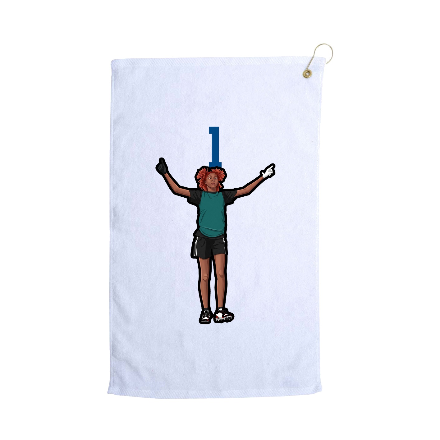 Golf Towel — Number Top in White