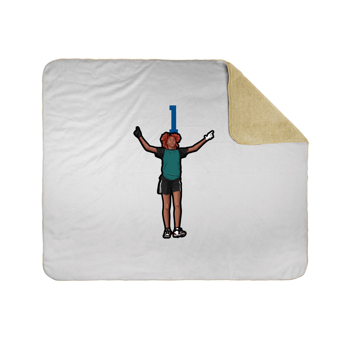 Throw Blanket — Number Top in White