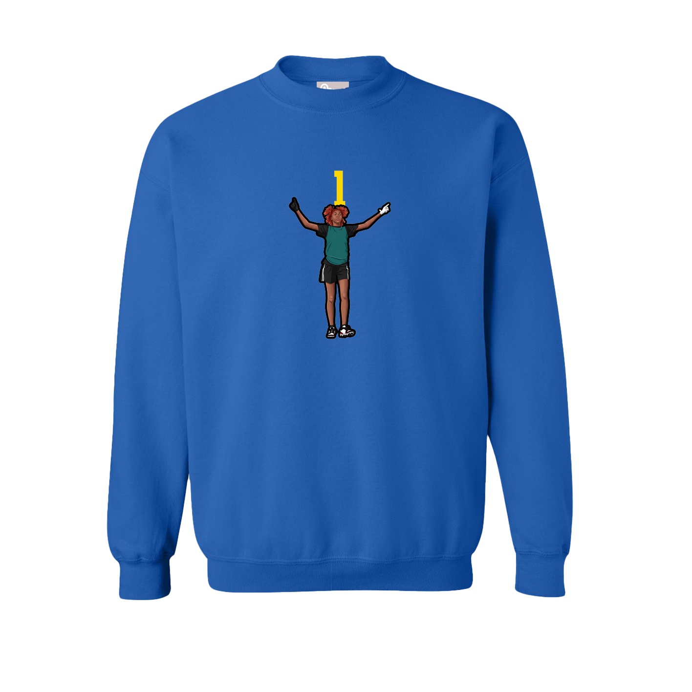 Fleece Crew — Number Top in Royal