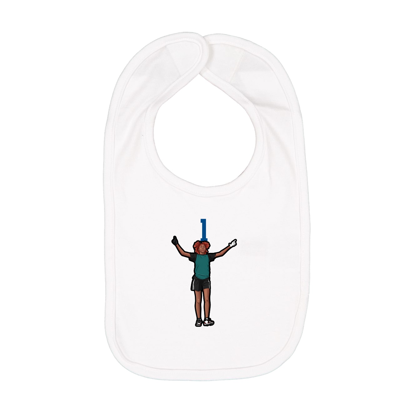 Infant Bib — Number Top in White